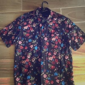 Button up floral print shirt